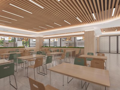 现代食堂3D模型下载
